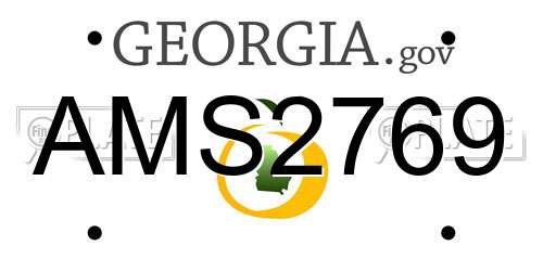 AMS2769 Georgia License Plate