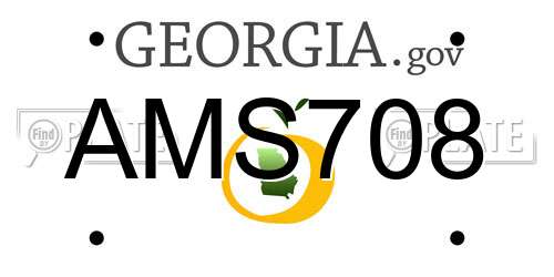 AMS708 Georgia License Plate