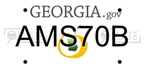AMS70B Georgia License Plate