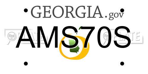 AMS70S Georgia License Plate
