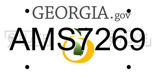 AMS7269 Georgia License Plate