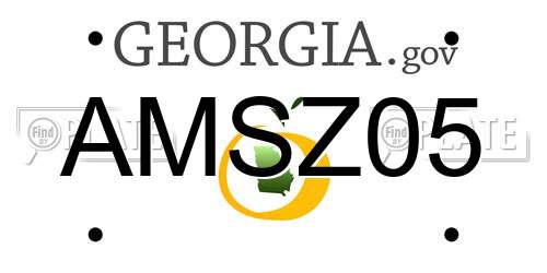 AMSZ05 Georgia License Plate