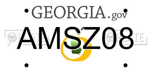 AMSZ08 Georgia License Plate
