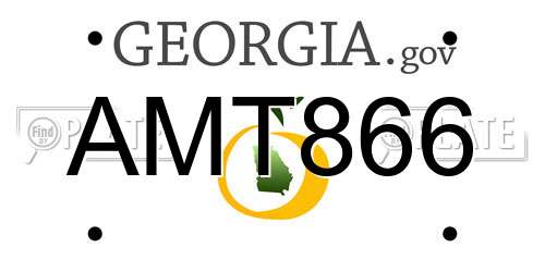 AMT866 Georgia License Plate