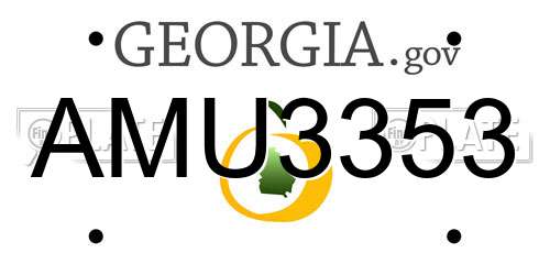 AMU3353 Georgia License Plate
