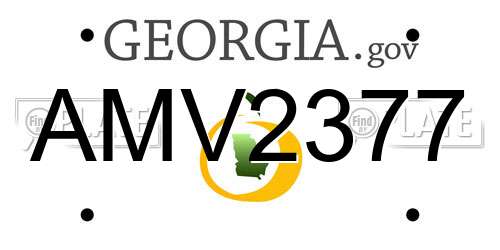 AMV2377 Georgia License Plate