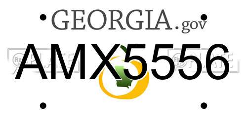 AMX5556 Georgia License Plate