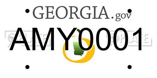 AMY0001 Georgia License Plate