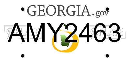 AMY2463 Georgia License Plate