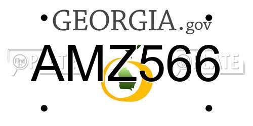 AMZ566 Georgia License Plate