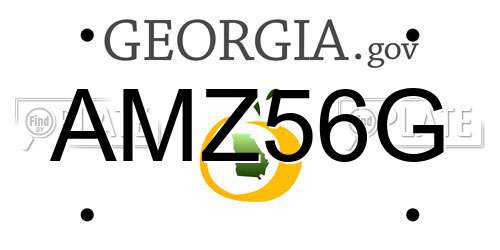 AMZ56G Georgia License Plate