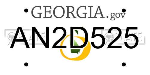 AN2D525 Georgia License Plate