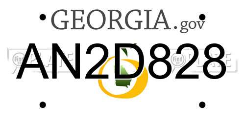 AN2D828 Georgia License Plate
