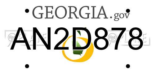 AN2D878 Georgia License Plate