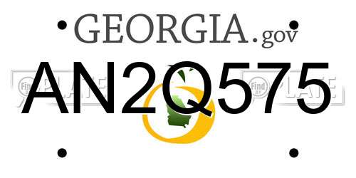 AN2Q575 Georgia License Plate