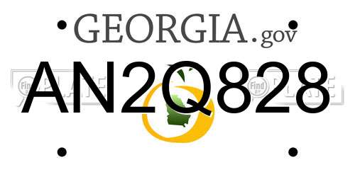 AN2Q828 Georgia License Plate