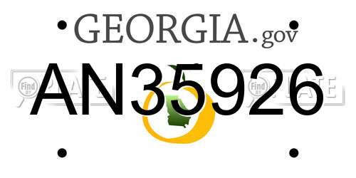 AN35926 Georgia License Plate