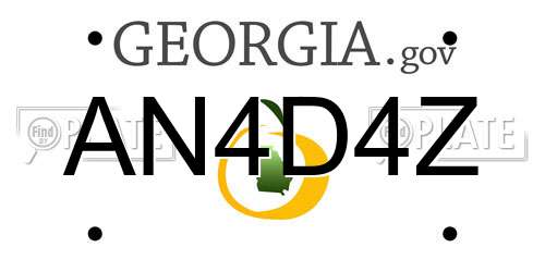 AN4D4Z Georgia License Plate