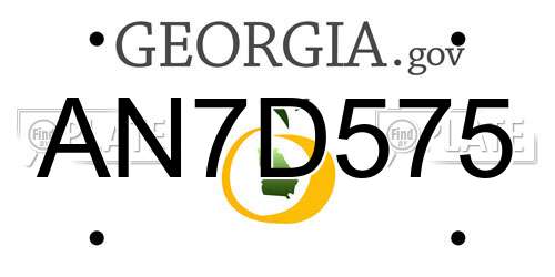 AN7D575 Georgia License Plate