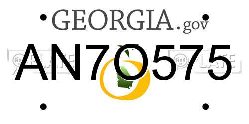 AN7O575 Georgia License Plate