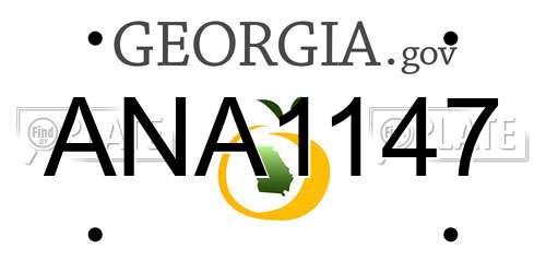 ANA1147 Georgia License Plate