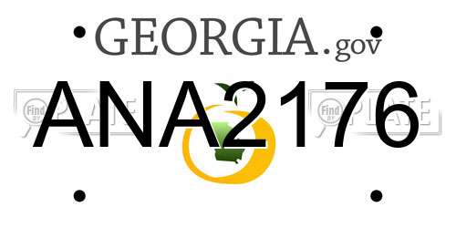 ANA2176 Georgia License Plate