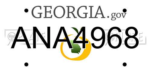 ANA4968 Georgia License Plate