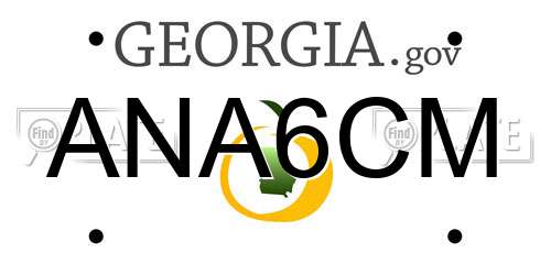 ANA6CM Georgia License Plate