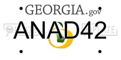 ANAD42 Georgia License Plate