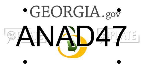 ANAD47 Georgia License Plate