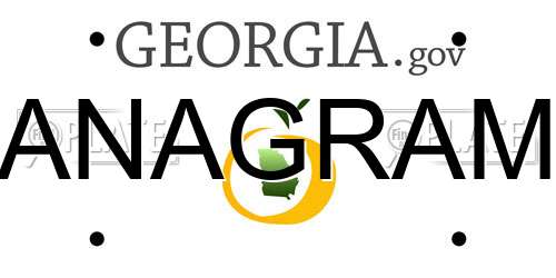 ANAGRAM Georgia License Plate