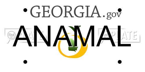 ANAMAL Georgia License Plate