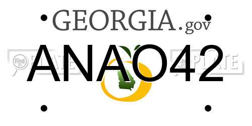 ANAO42 Georgia License Plate