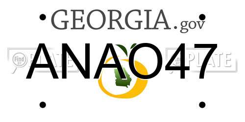 ANAO47 Georgia License Plate