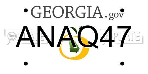 ANAQ47 Georgia License Plate