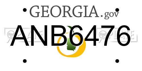 ANB6476 Georgia License Plate