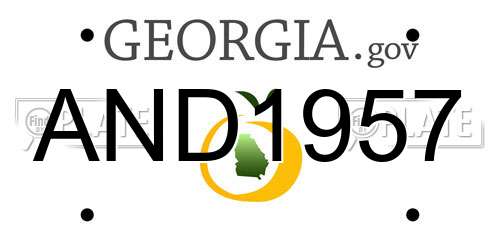 AND1957 Georgia License Plate