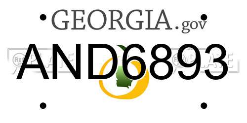 AND6893 Georgia License Plate