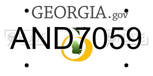 AND7059 Georgia License Plate