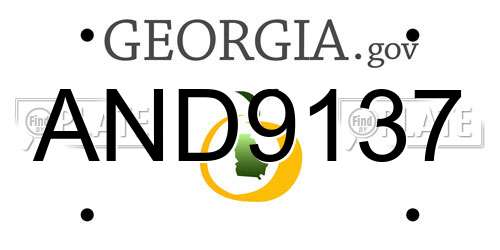 AND9137 Georgia License Plate