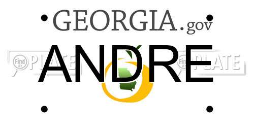 ANDRE Georgia License Plate