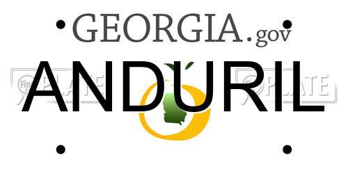 ANDURIL Georgia License Plate