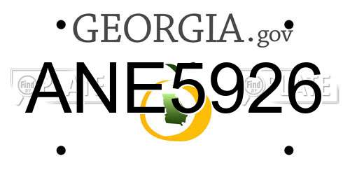 ANE5926 Georgia License Plate