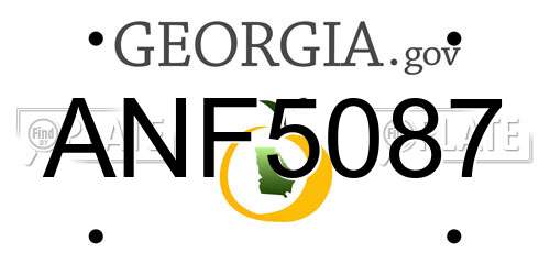 ANF5087 Georgia License Plate