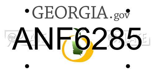ANF6285 Georgia License Plate