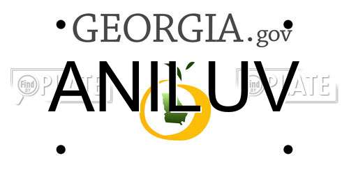 ANILUV Georgia License Plate