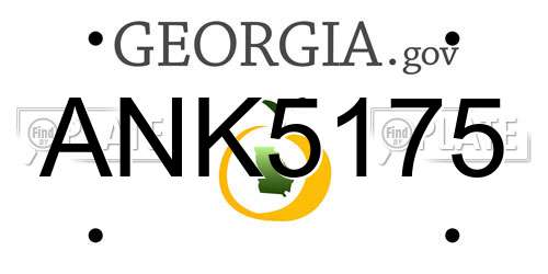 ANK5175 Georgia License Plate