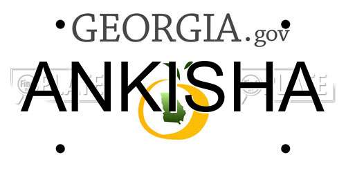 ANKISHA Georgia License Plate