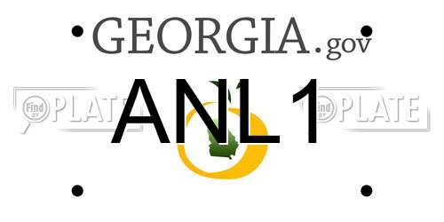 ANL1 Georgia License Plate