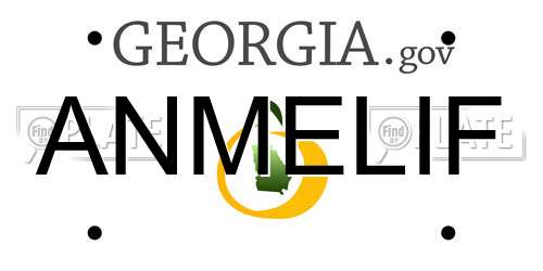 ANMELIF Georgia License Plate